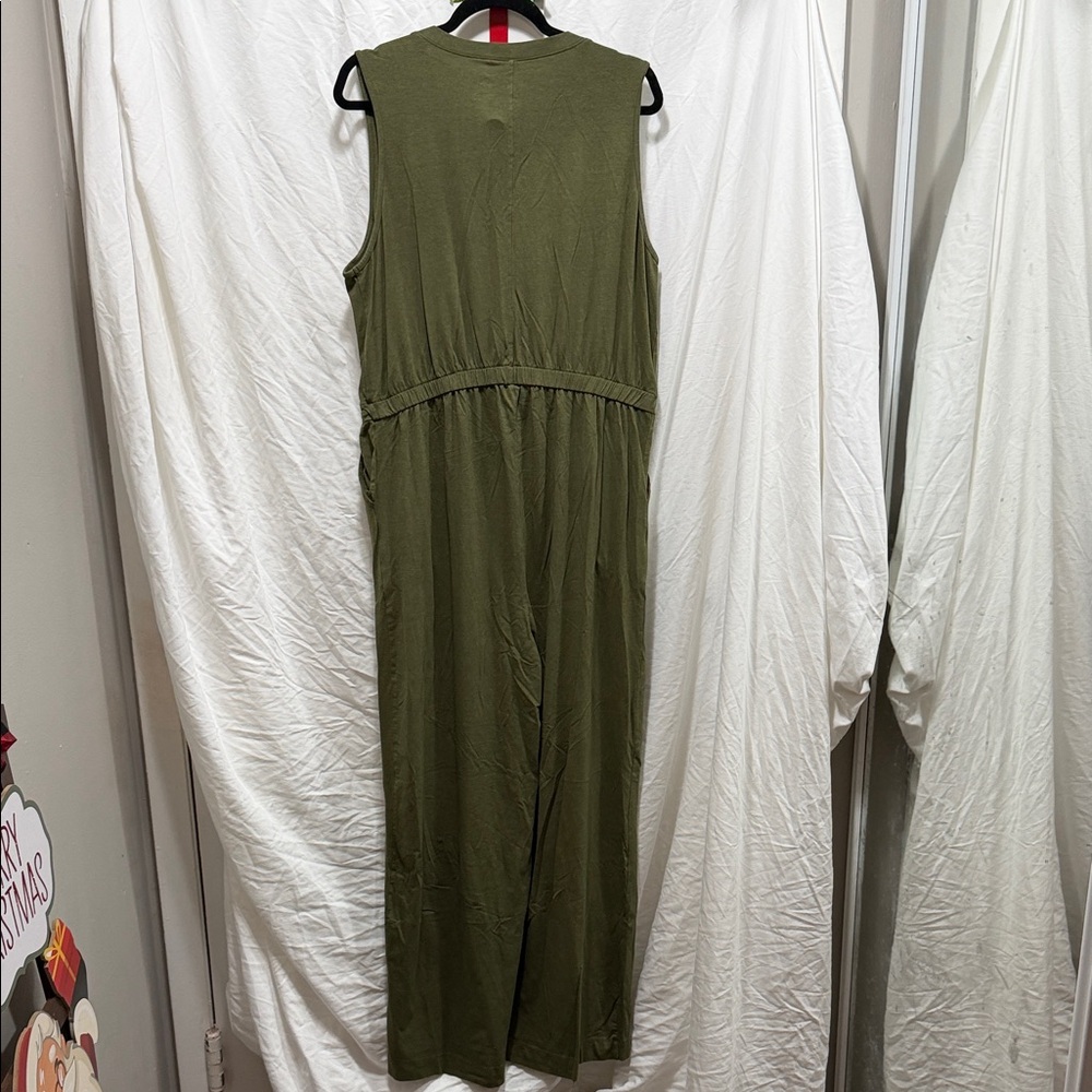 Sonoma Olive Green Cotton Blend Jumpsuit - Picture 7 of 7
